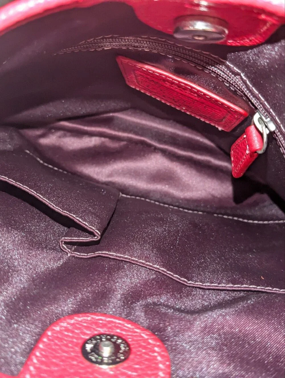 COACH Red Pebble Leather Purse w/Adjustable Shoulder Strap, Vintage, EUC!!!